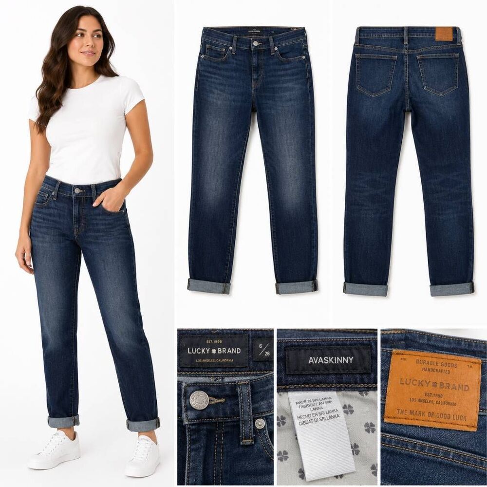 Lucky Brand Ava Skinny Jeans Womens 6/28 Dark Wash